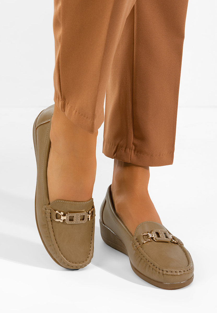 Khaki dámské mokasíny Varalia