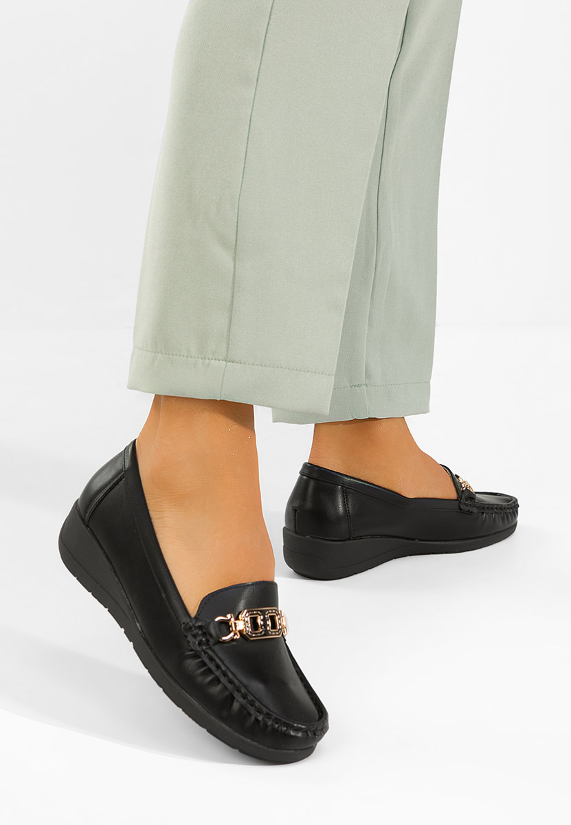 Černé dámské mokasíny Varalia