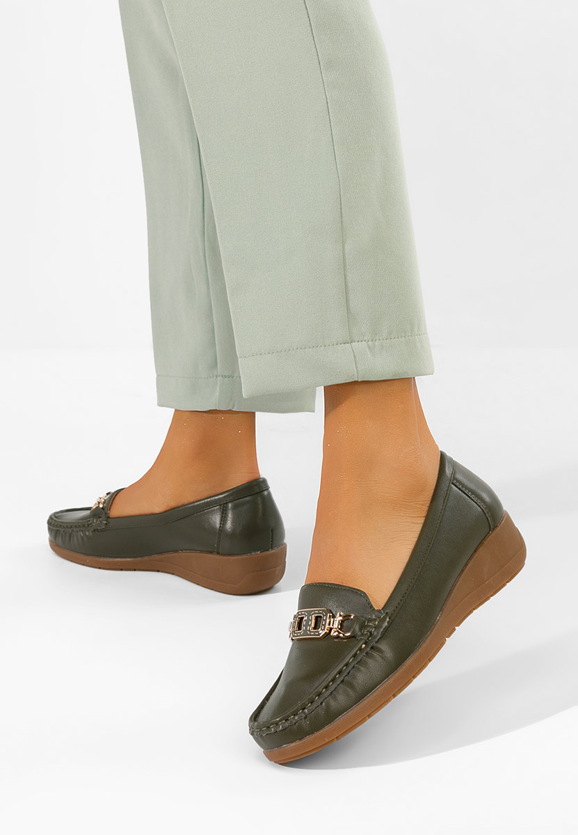 Zelené dámské mokasíny Varalia