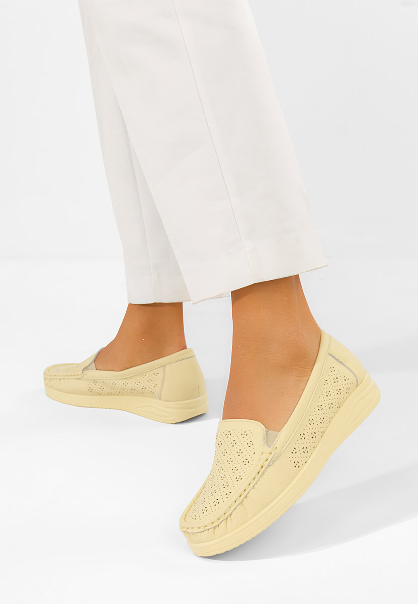 Žlutá dámské mokasíny Valelia