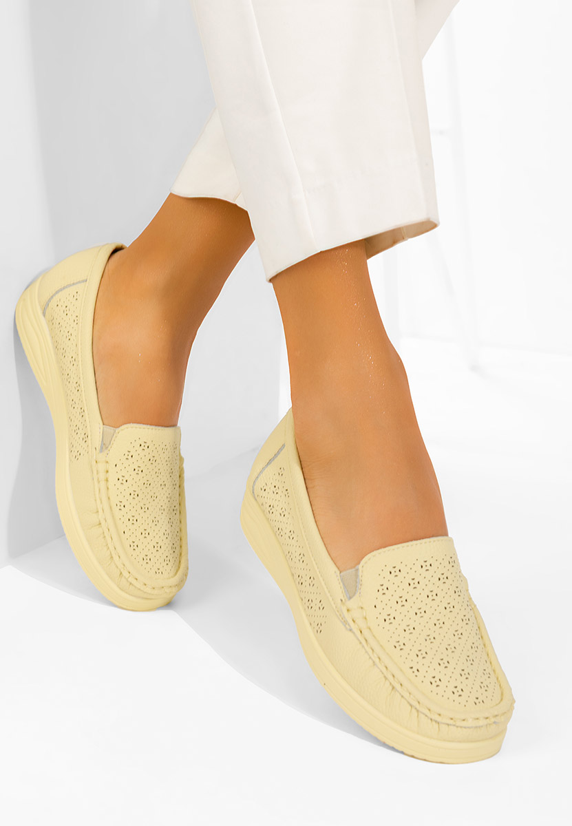 Žlutá dámské mokasíny Valelia
