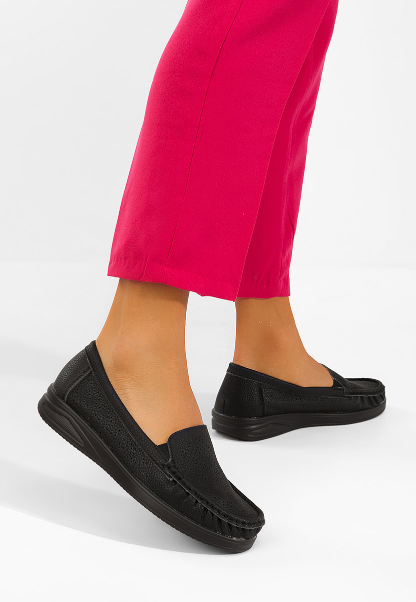 Černé dámské mokasíny Valelia