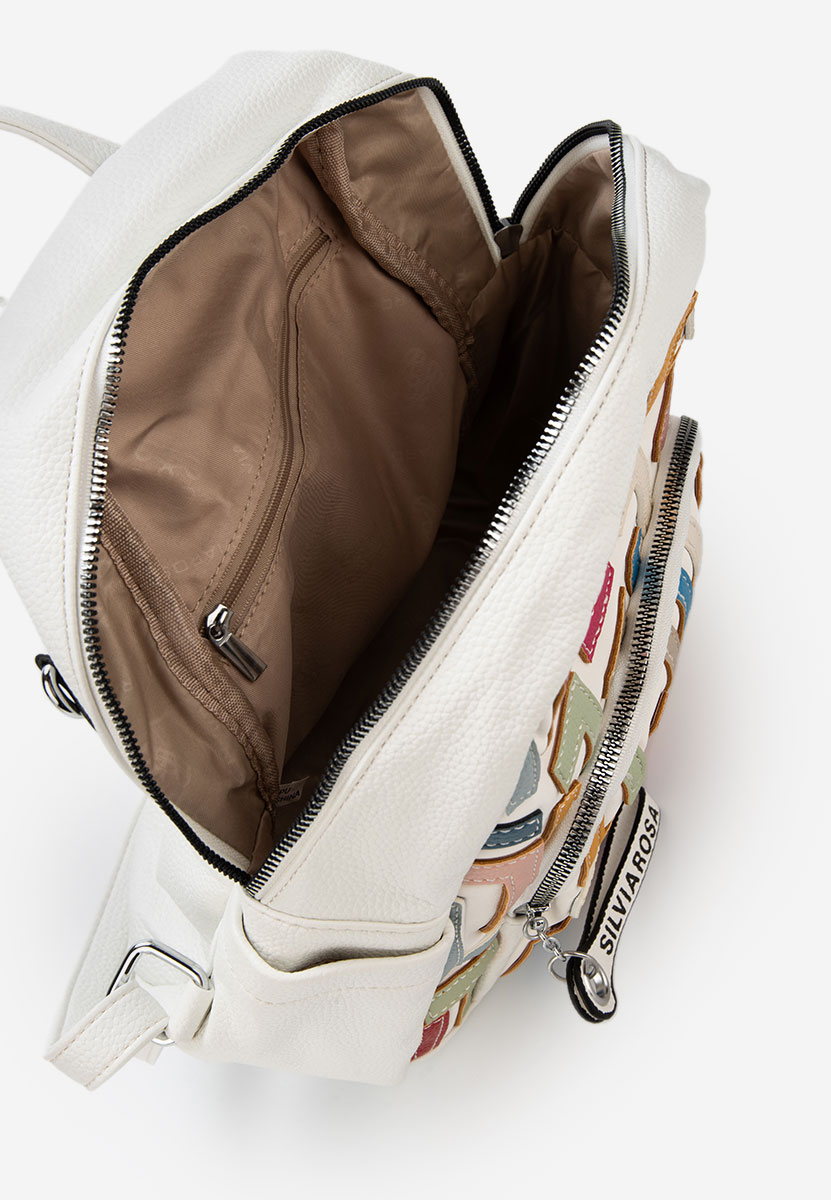 Bílá dámská batoh Silvia Rosa 6128