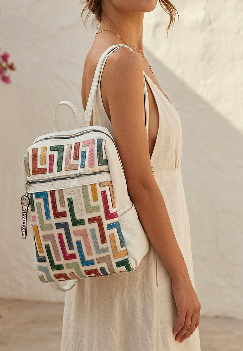 Bílá dámská batoh Silvia Rosa 6129