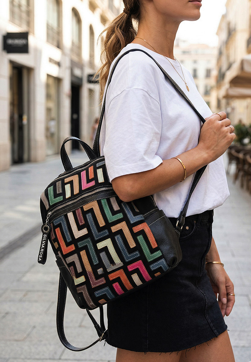 Černá dámská batoh Silvia Rosa 6129