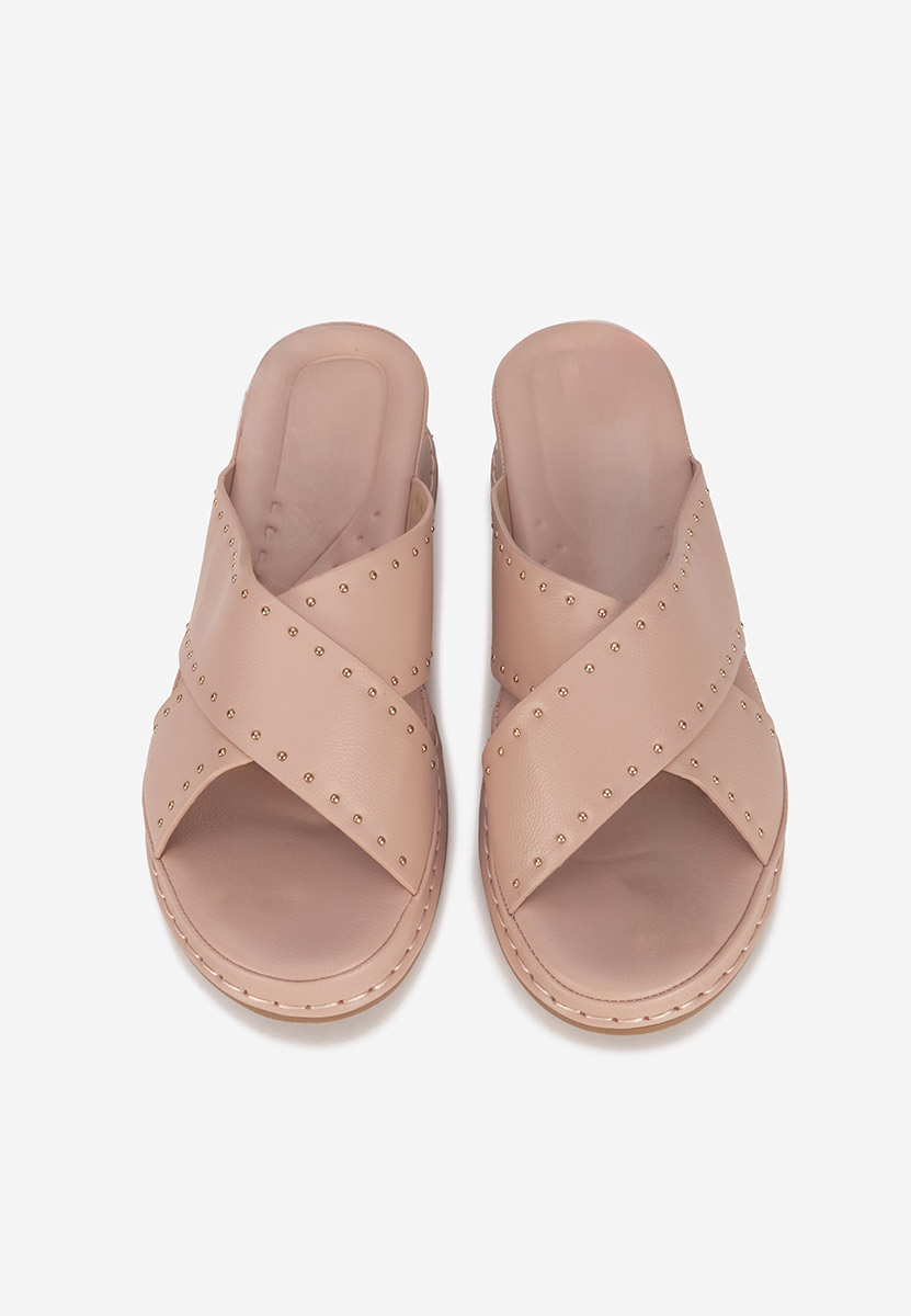 Ružové pantofle na platformě Hannia