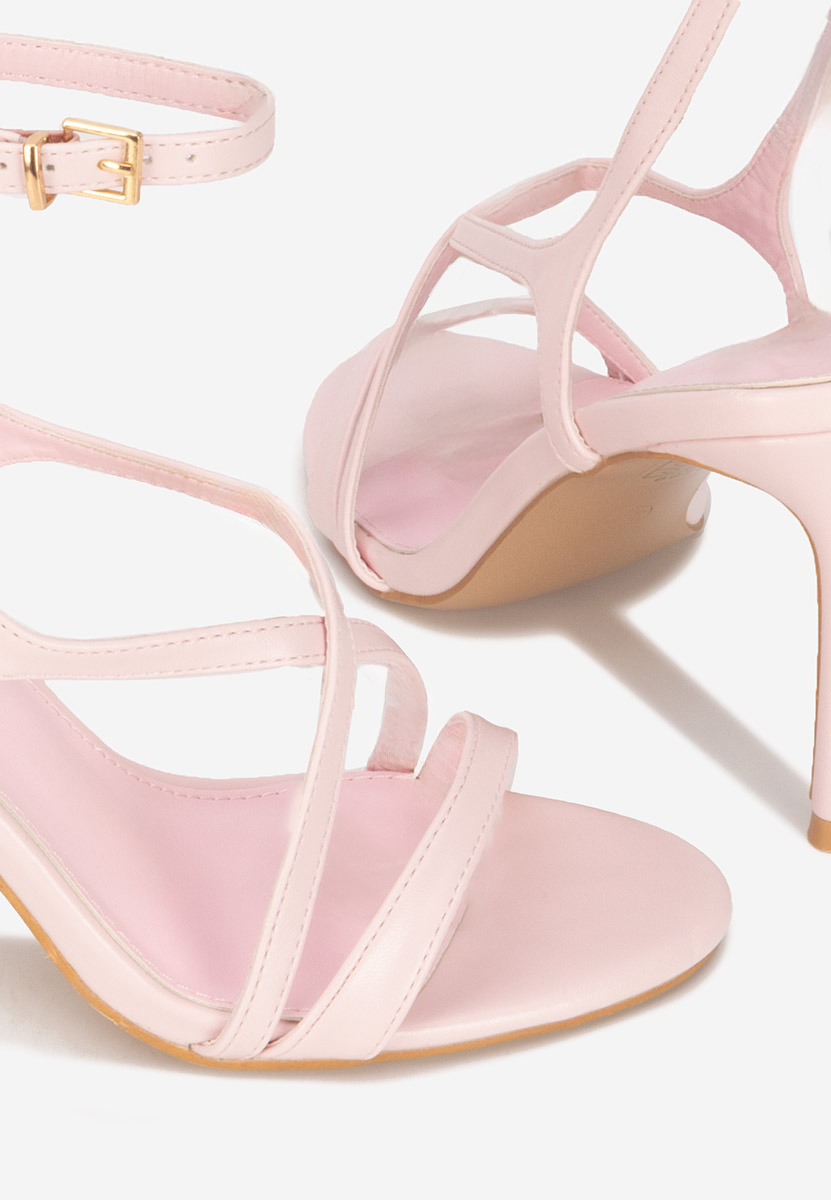 Ružové sandály na podpatku Sorania