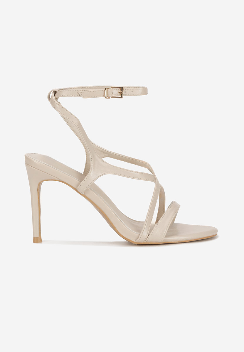 Béžové sandály na podpatku Sorania