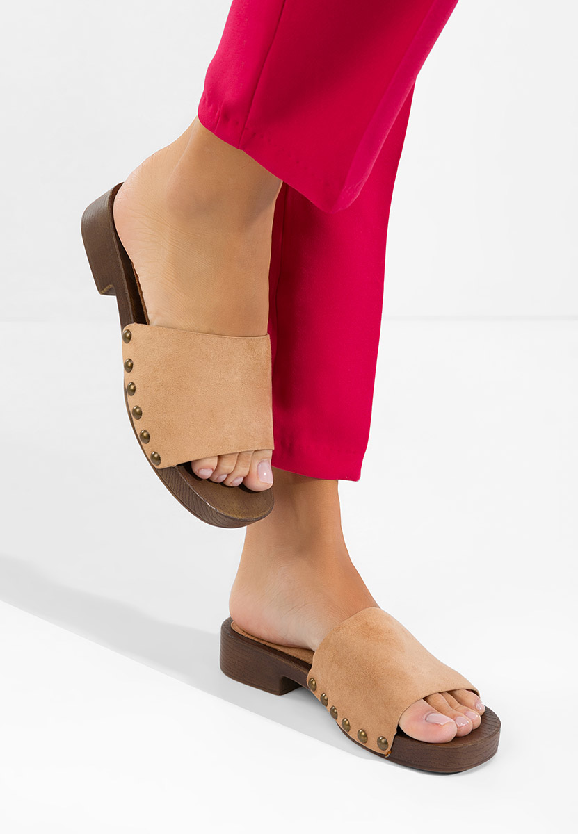 Béžové pantofle dámské Syndi