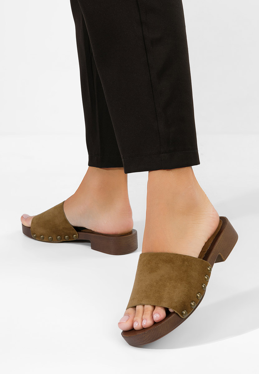 Hnedé pantofle dámské Syndi