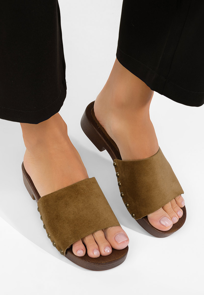 Hnedé pantofle dámské Syndi