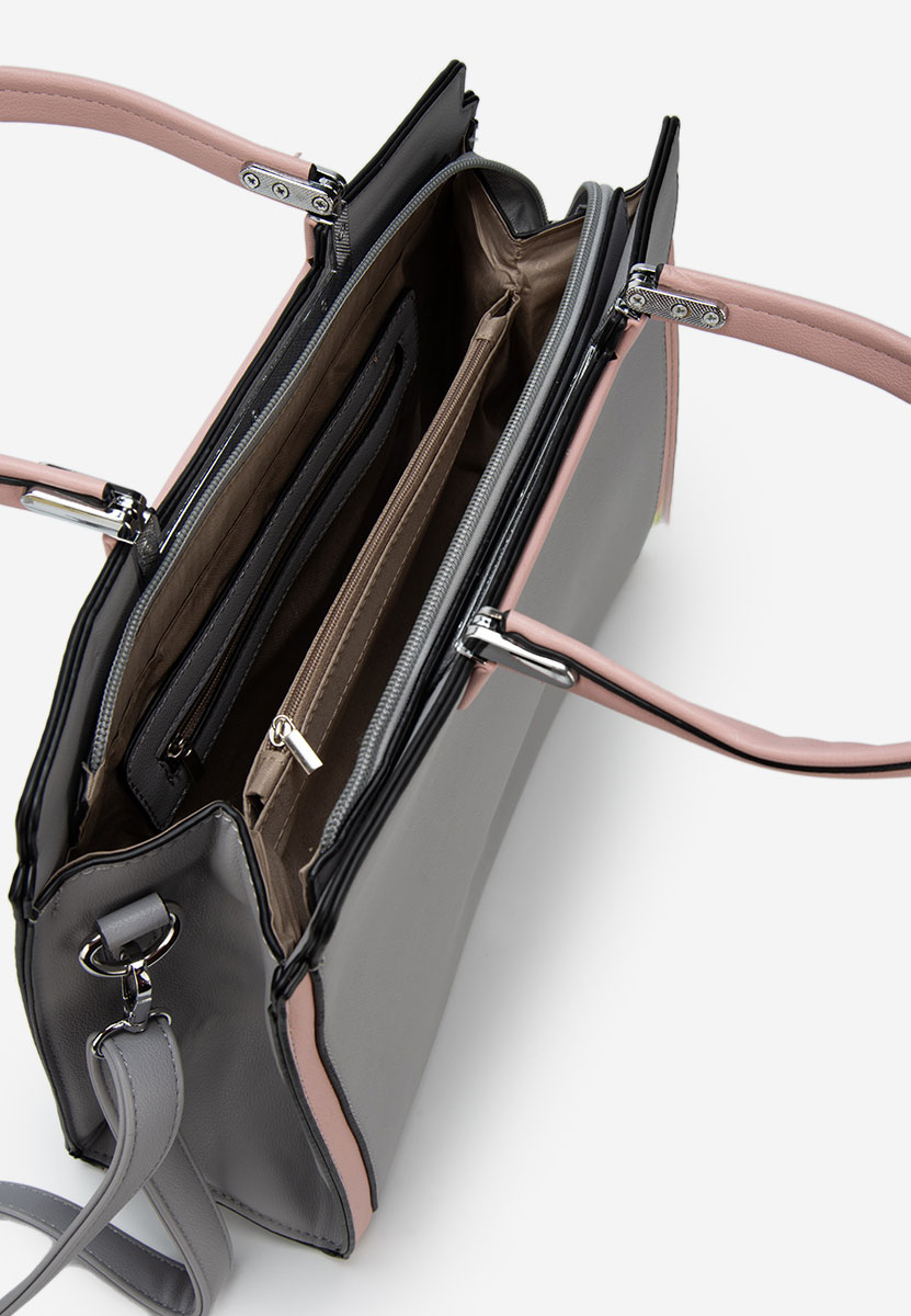 Šedé rukojeť kabelky Silvia Rosa 8166