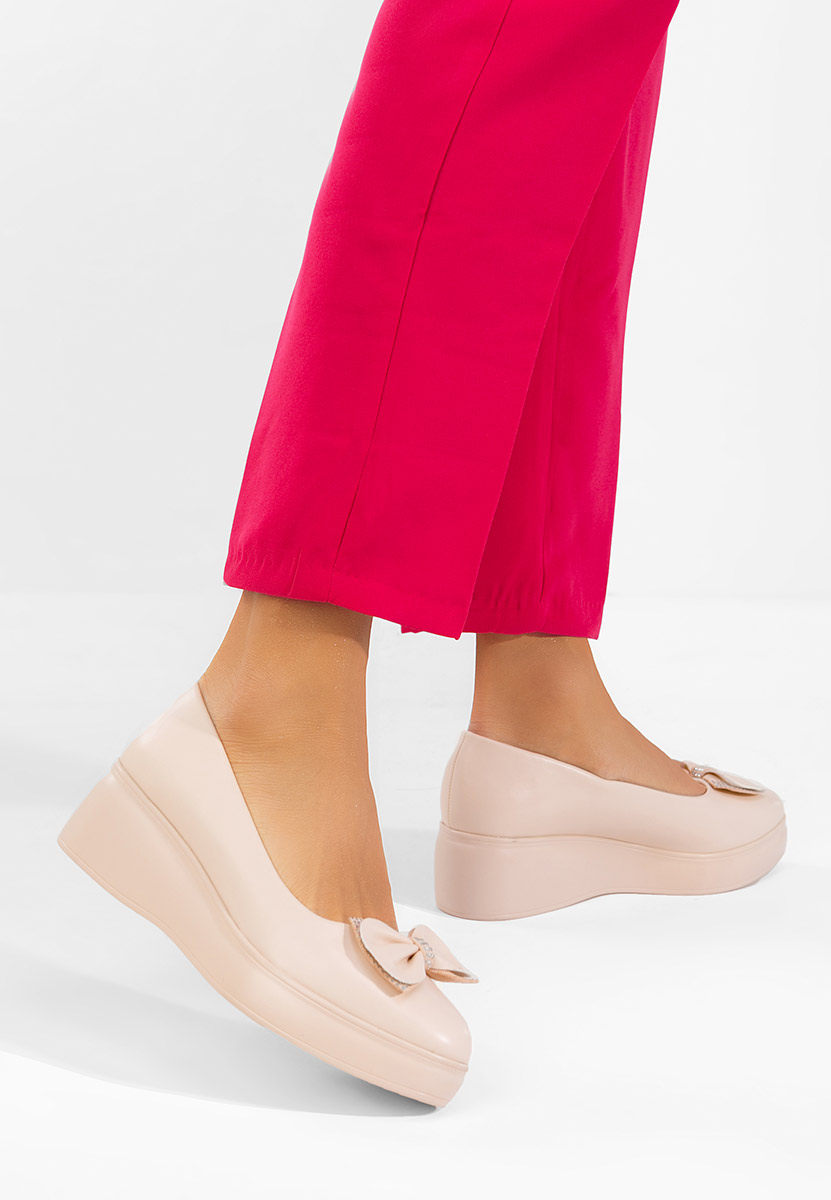 Béžové lodičky na platformě Liliane