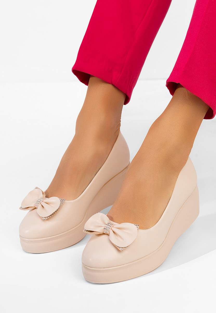 Béžové lodičky na platformě Liliane