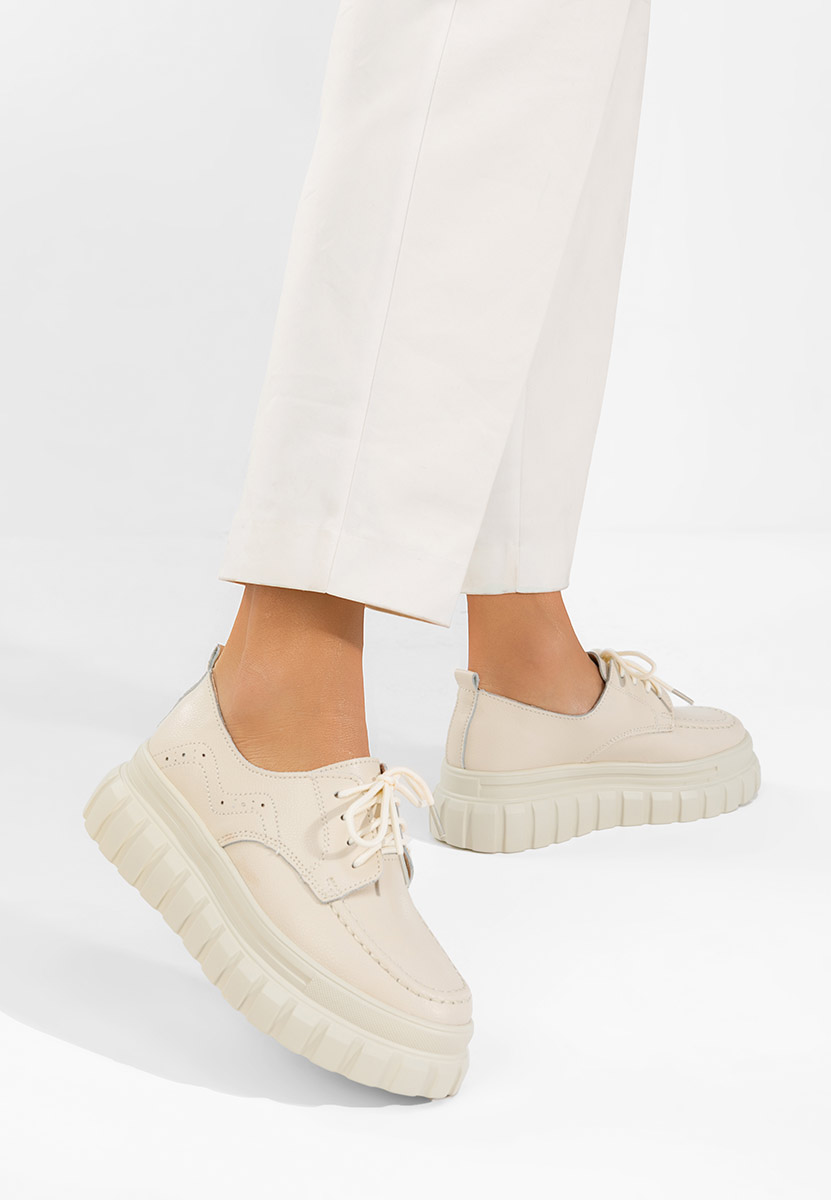 Béžové mokasíny dámské kožené Camya