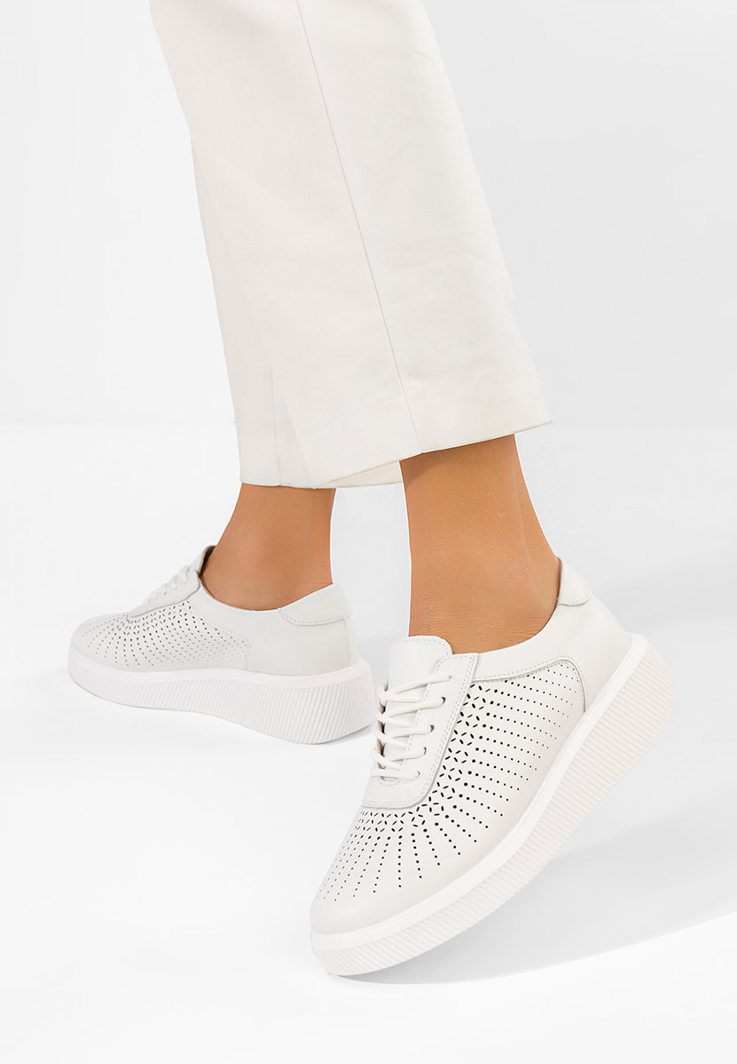 Bílé kožené dámské sneakersy Oleiana