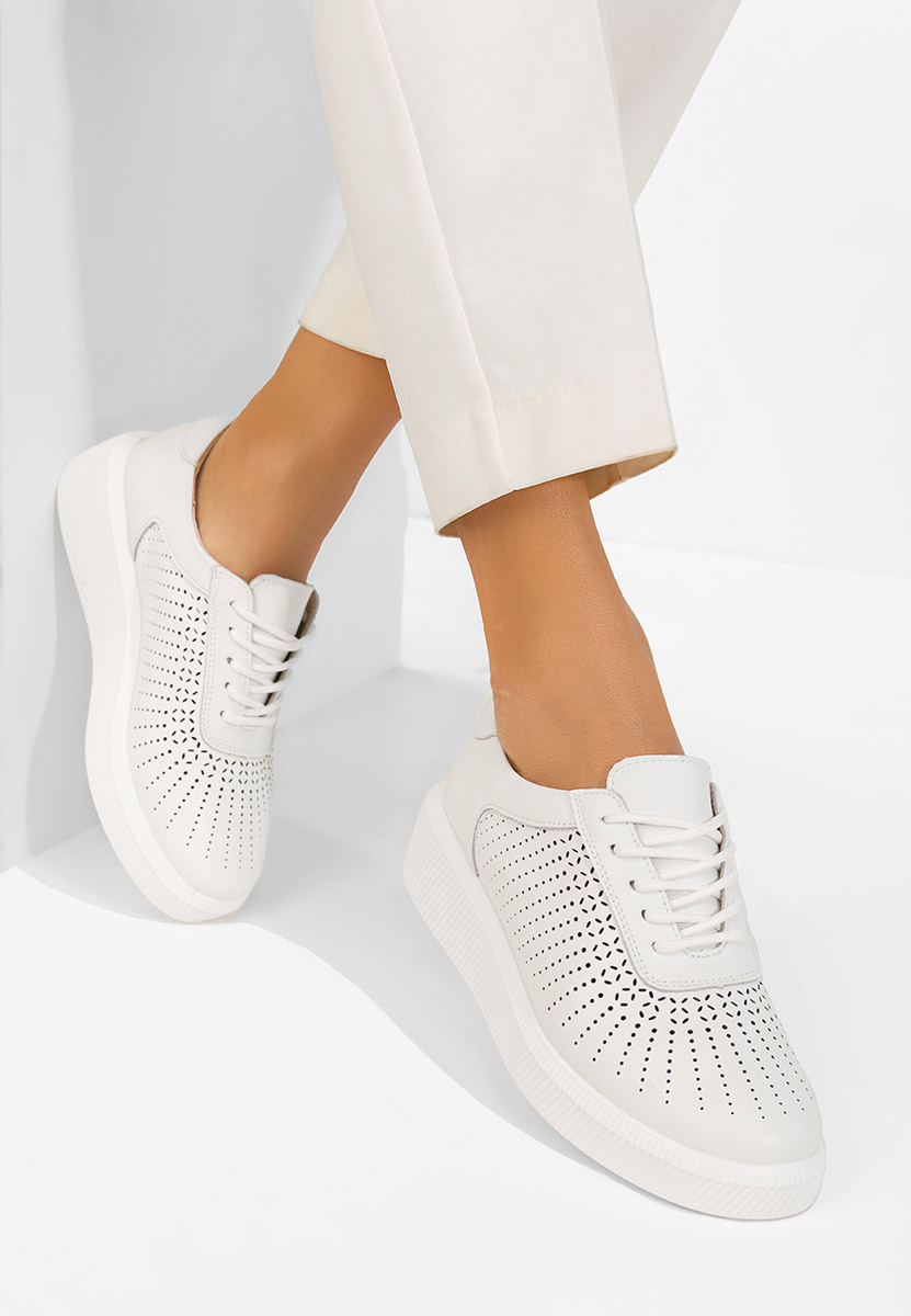 Bílé kožené dámské sneakersy Oleiana