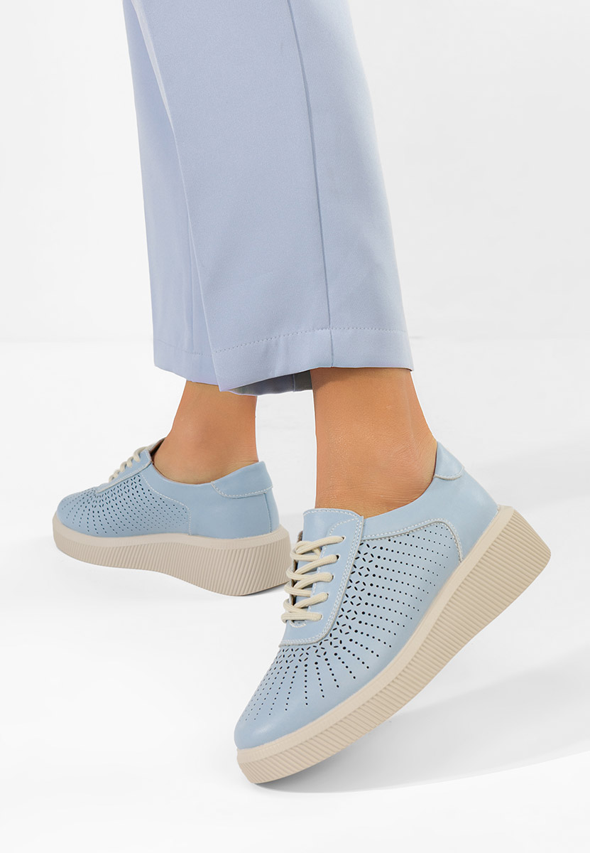 Modré kožené dámské sneakersy Oleiana