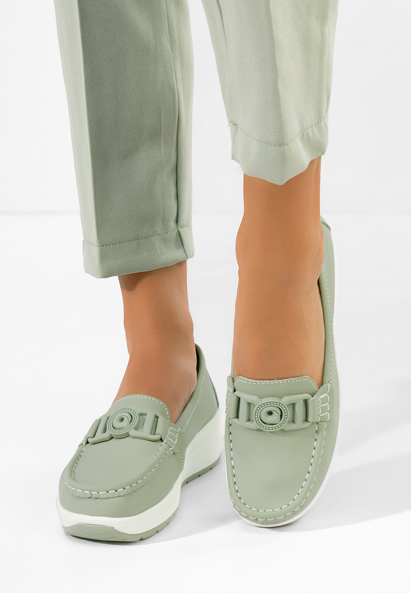Zelené mokasíny dámské kožené Gabielia