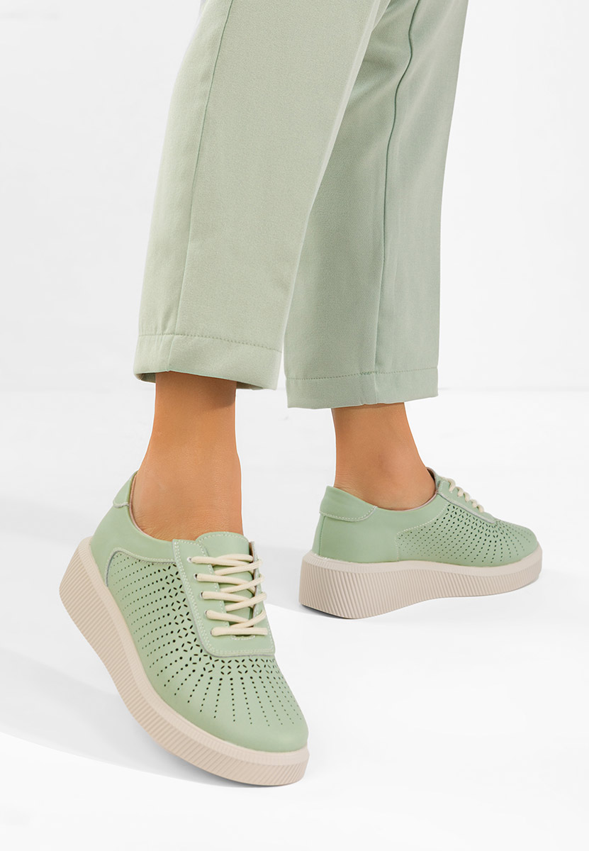 Zelené kožené dámské sneakersy Oleiana