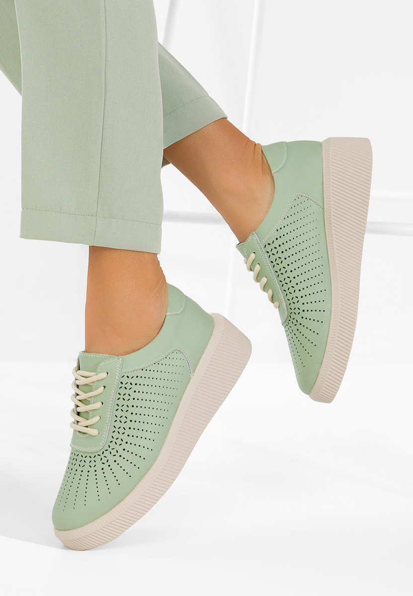 Zelené kožené dámské sneakersy Oleiana