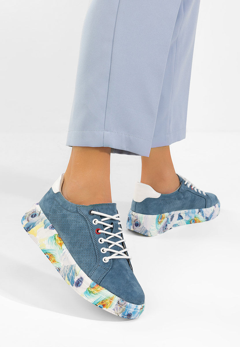 Modré kožené dámské sneakersy Sandrina