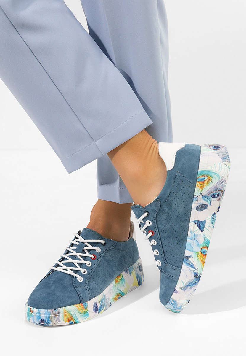 Modré kožené dámské sneakersy Sandrina