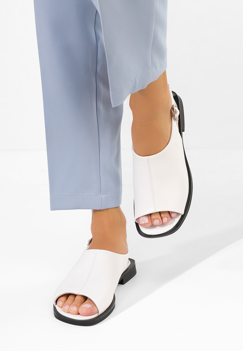 Bílé kožené sandály dámské Caylei