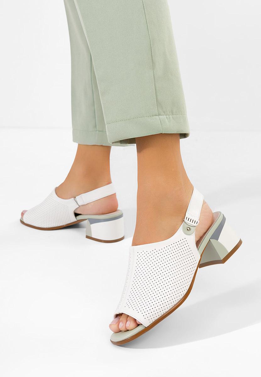 Bílé kožené sandály dámské Kalya