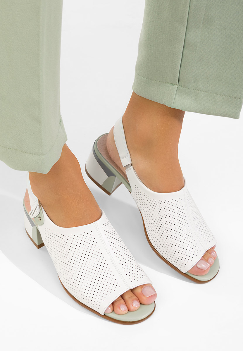Bílé kožené sandály dámské Kalya