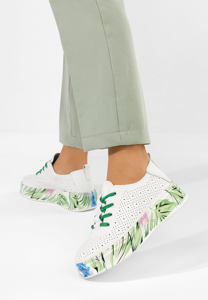 Bílé kožené dámské sneakersy Florinna