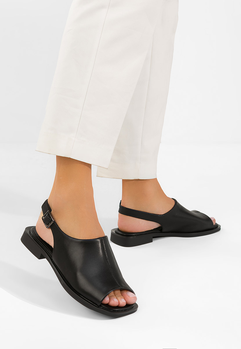 Černé kožené sandály dámské Caylei