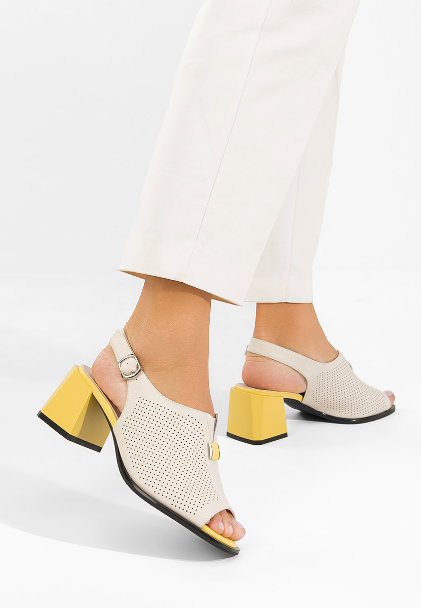 Béžové sandály na podpatku Heliena V2