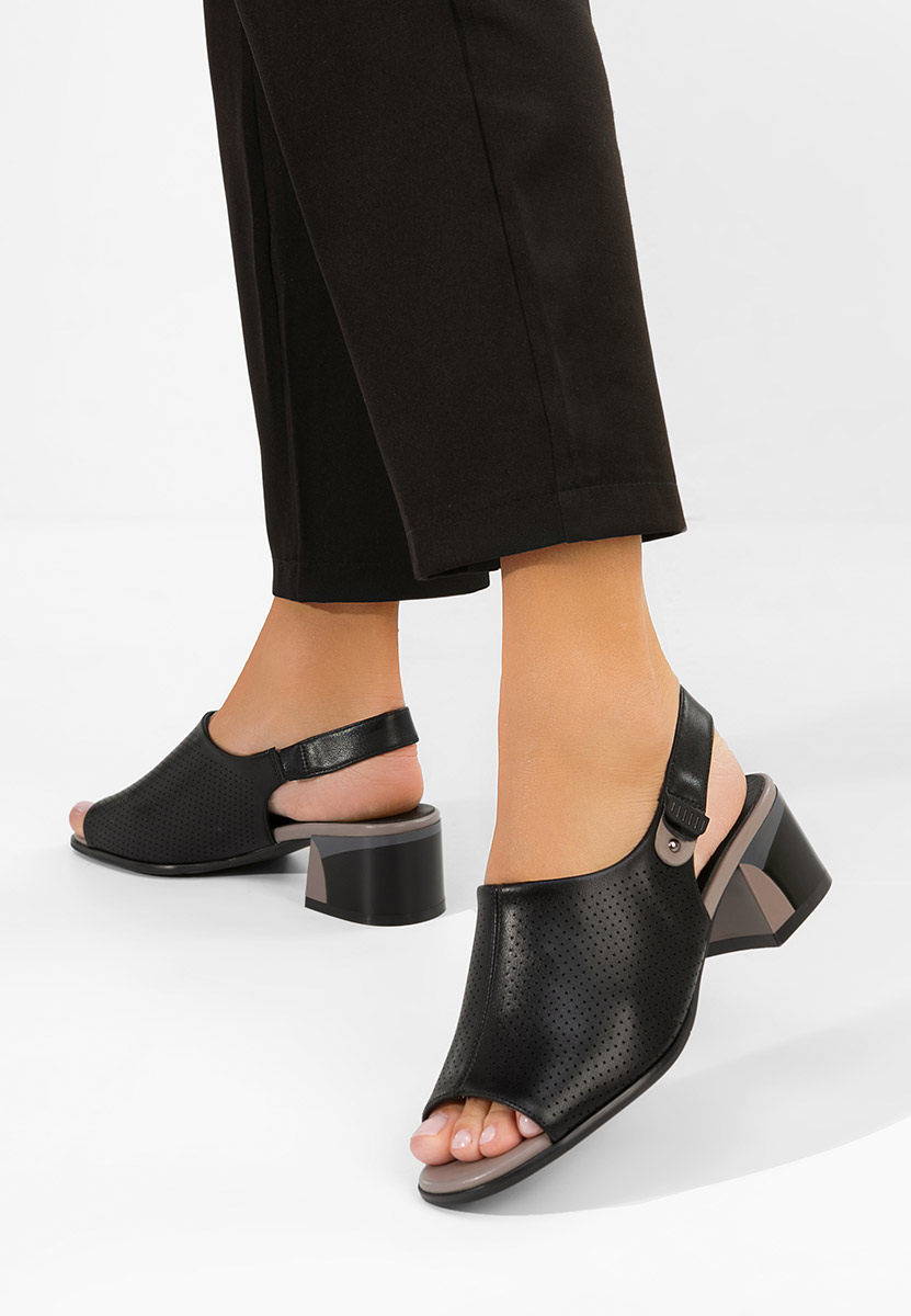 Černé kožené sandály dámské Kalya