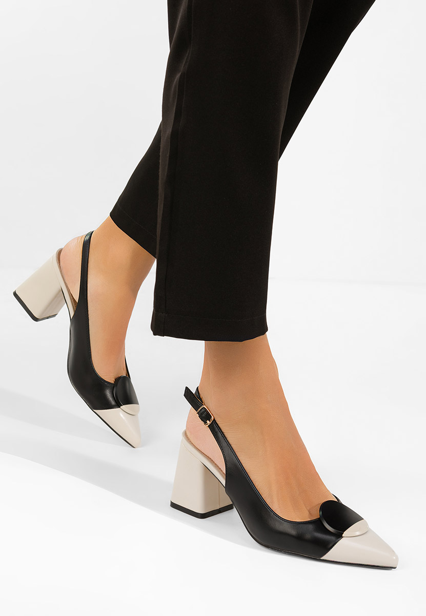 Černé lodičky s otevřenou pätou Ferrela