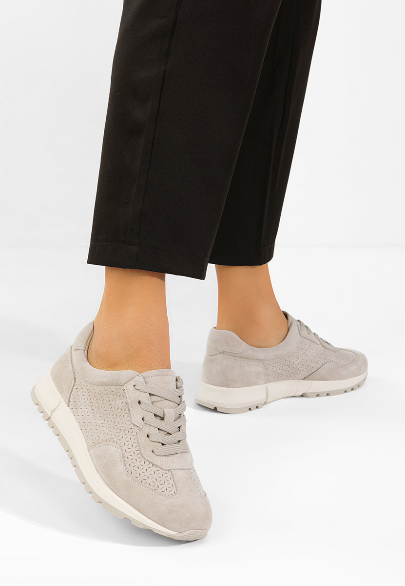 Béžové kožené dámské sneakersy Alanea