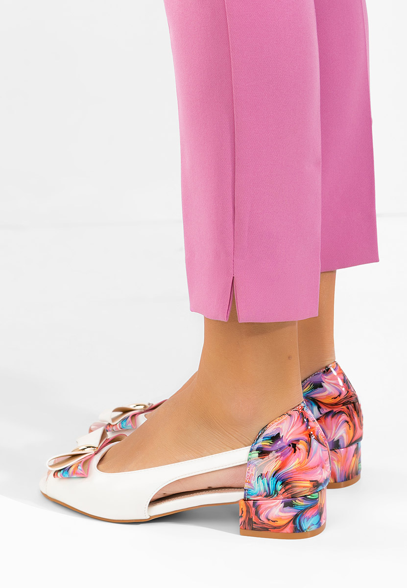 Bílé sandály na nízkém podpatku Anevia