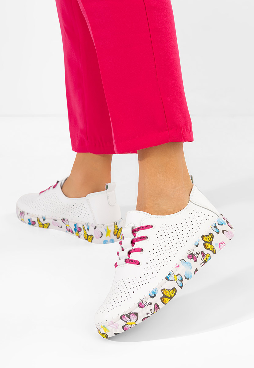 Bílé kožené dámské sneakersy Baty V3