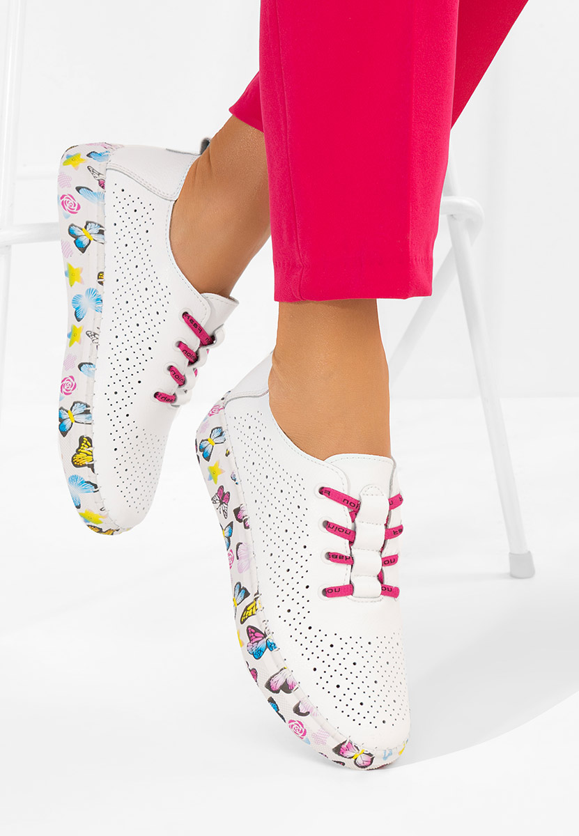 Bílé kožené dámské sneakersy Baty V3