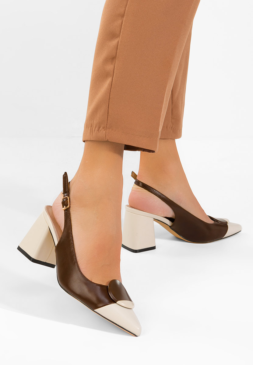 Hnedé lodičky s otevřenou pätou Ferrela