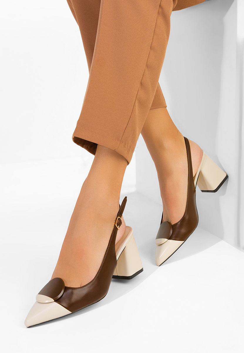 Hnedé lodičky s otevřenou pätou Ferrela