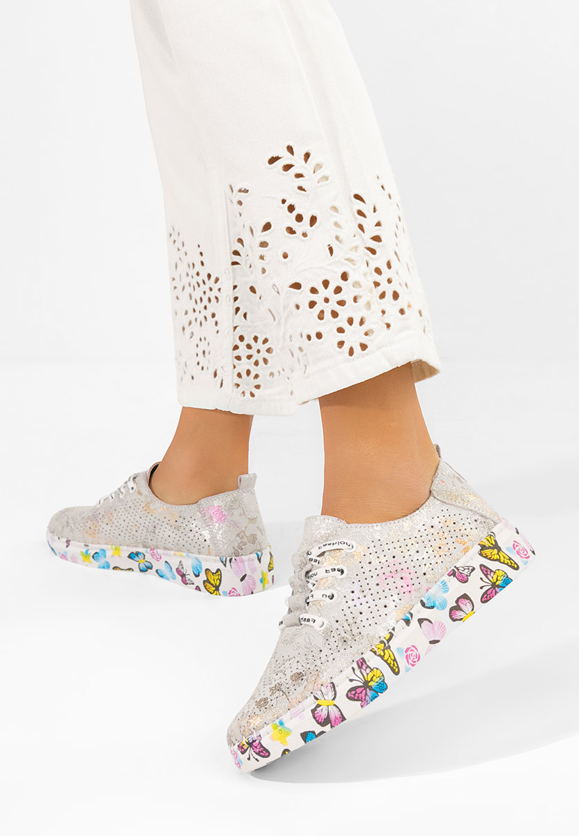 Šedé kožené dámské sneakersy Baty