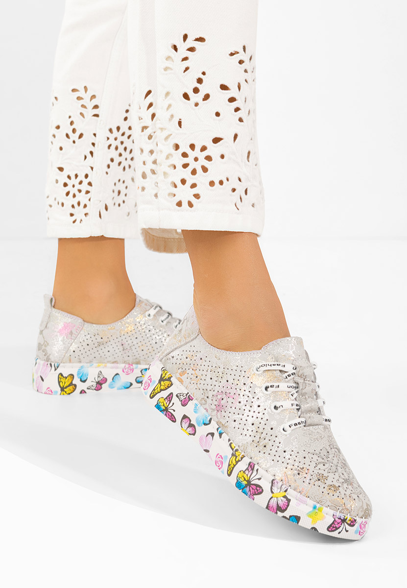 Šedé kožené dámské sneakersy Baty