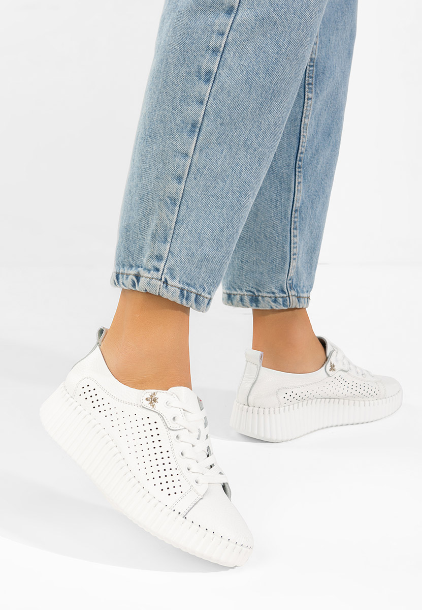 Bílé kožené dámské sneakersy Anaika