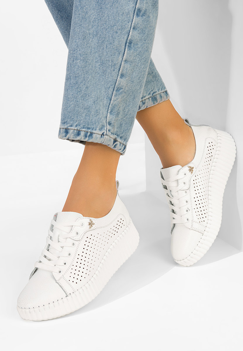 Bílé kožené dámské sneakersy Anaika