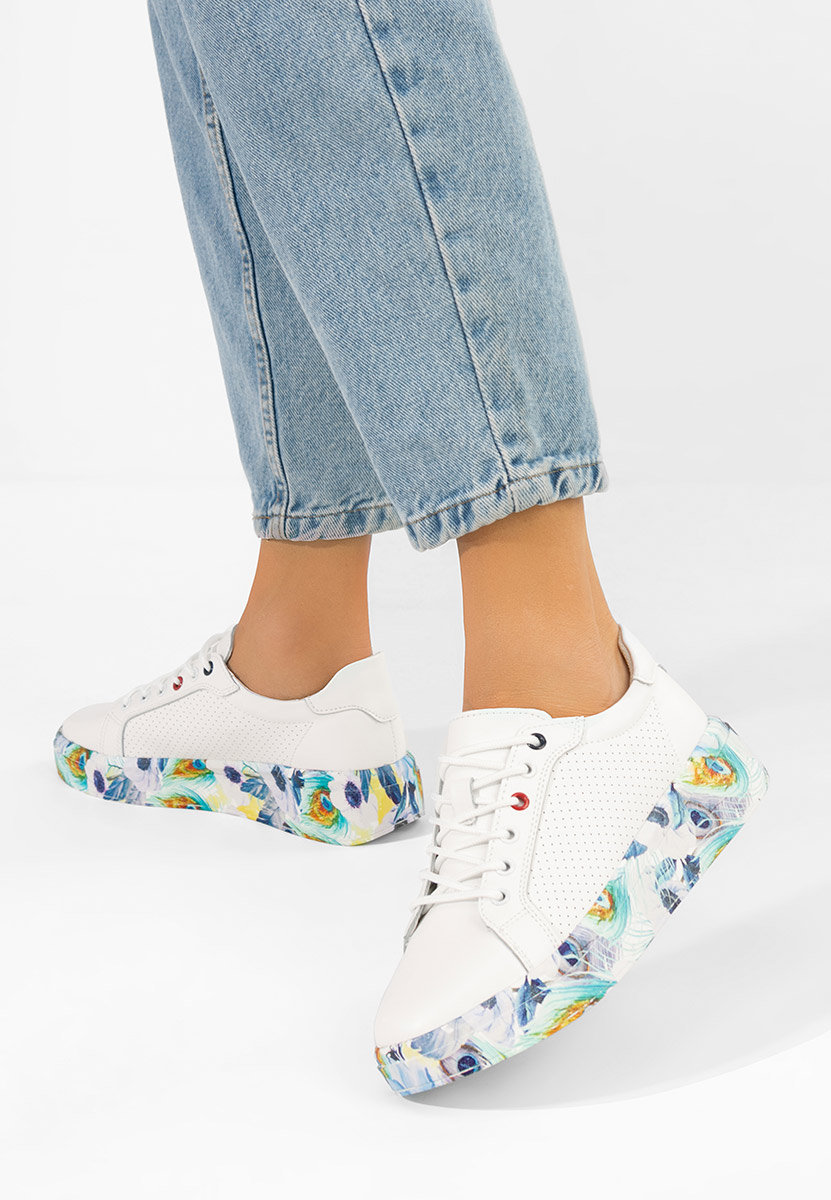 Bílé kožené dámské sneakersy Sandrina