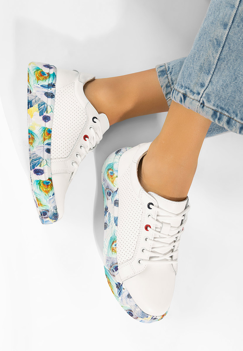 Bílé kožené dámské sneakersy Sandrina