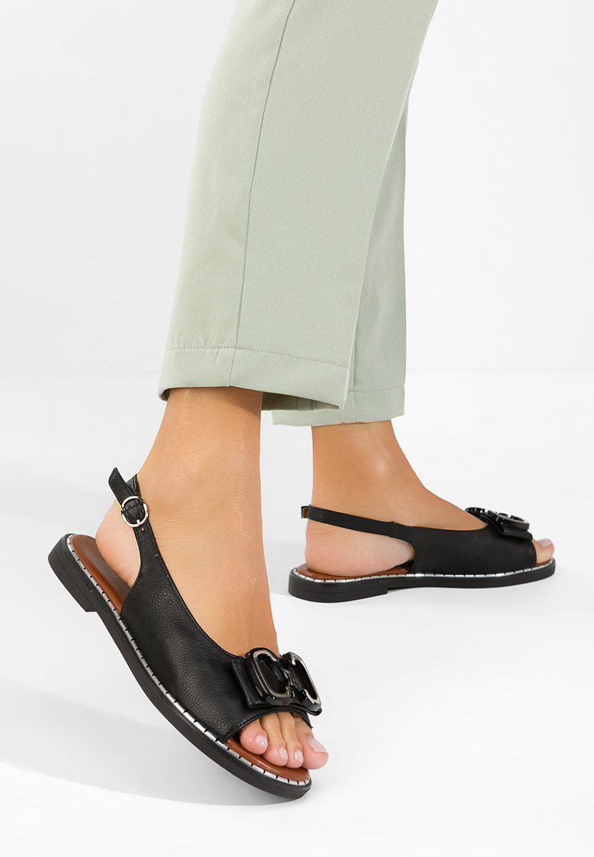 Černé dámské vycházkové sandál Nabasha