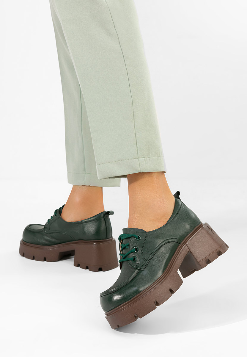 Zelené dámské mokasíny Lenovia