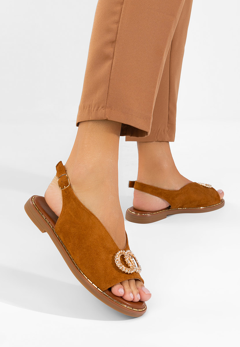 Camelové dámské vycházkové sandál Olivera